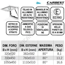 Finestra a Compasso Carbest Vetro | Accessoricampershop.com