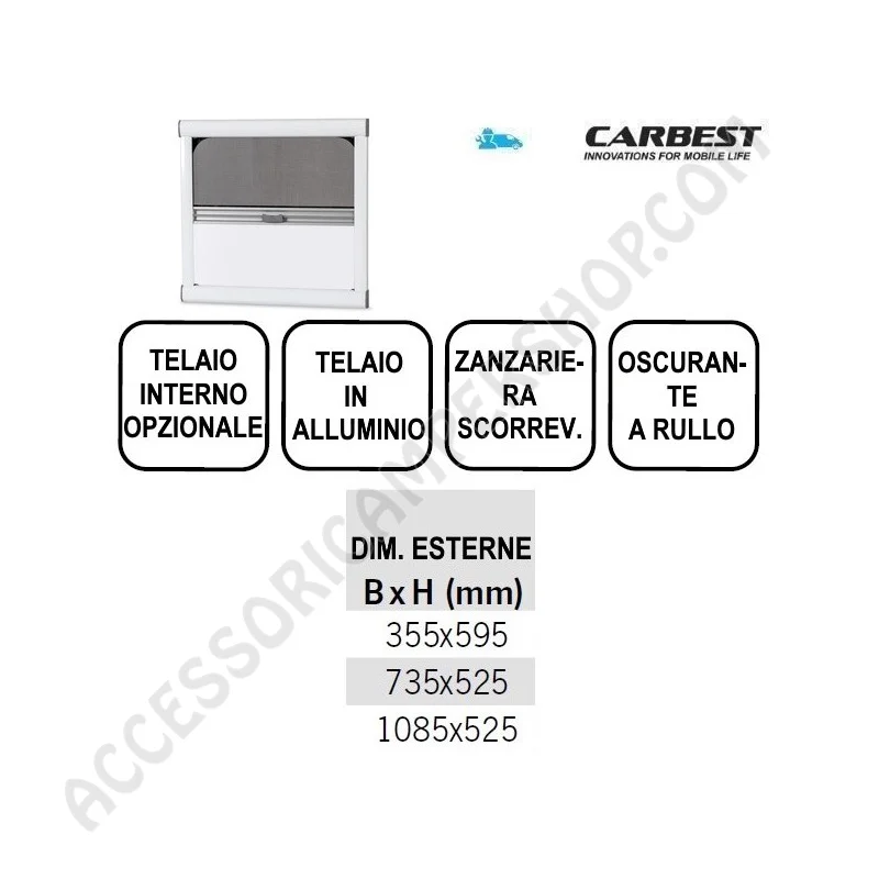 Zanzariera Oscurante Carbest RW | Accessoricampershop.com