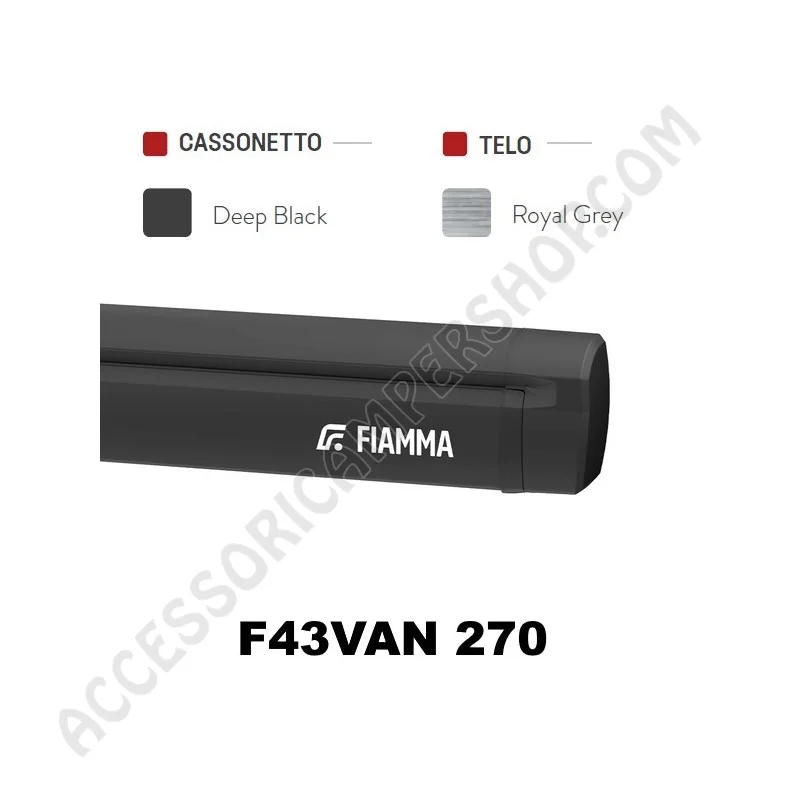 Tendalino Veranda Fiamma 270 Nero | Accessoricampershop.com
