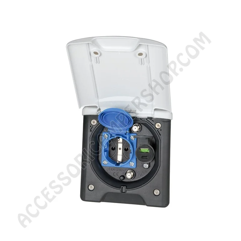 Presa Esterna Camper Schuko USB TV | Accessoricampershop.com