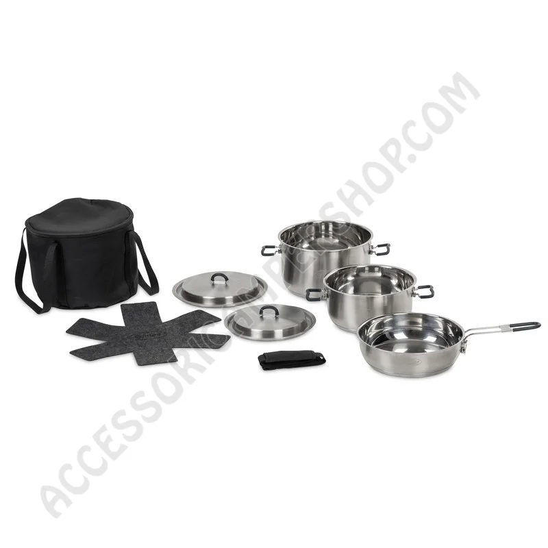 Set Pentole Acciaio Camp4 Asti | Accessoricampershop.com