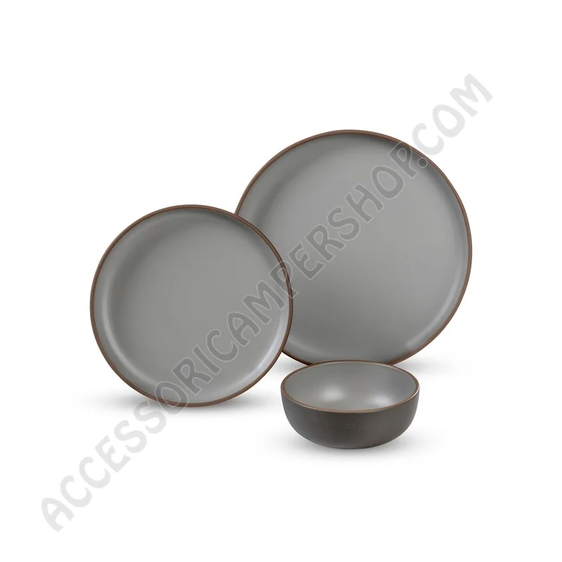 Stoviglie Camper RPET 6pz Tortora | Accessoricampershop.com