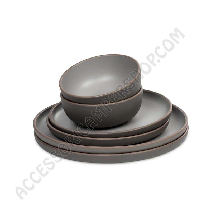 Stoviglie Camper RPET 6pz Tortora | Accessoricampershop.com