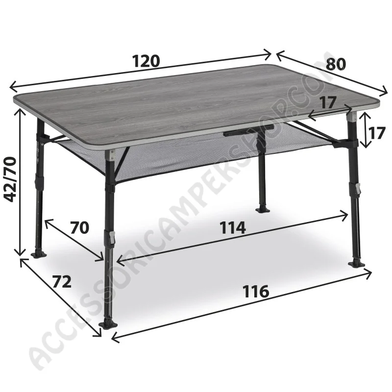 Tavolo ELÙ NG120 Camper Pieghevole | Accessoricampershop.com
