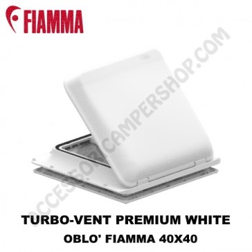 OBLO' TURBO-VENT PREMIUM WHITE 40x40 FIAMMA CON CUPOLA BIANCA PER CAMPER VAN CARAVAN