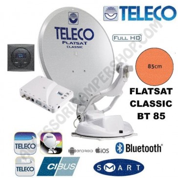 ANTENNA SATELLITARE AUTOMATICA HD TELECO FLATSAT CLASSIC BT 85 PER CAMPER E CARAVAN