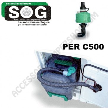 SOGII KIT VARIANTE PAVIMENTO PER C500 PER SISTEMA DI VENTILAZIONE CASSETTE WC THETFORD C500 PER CAMPER E CARAVAN