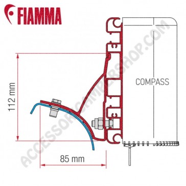 KIT RENAULT TRAFIC < 2015 ADAPTER STAFFA PER TENDALINI FIAMMA COMPASS