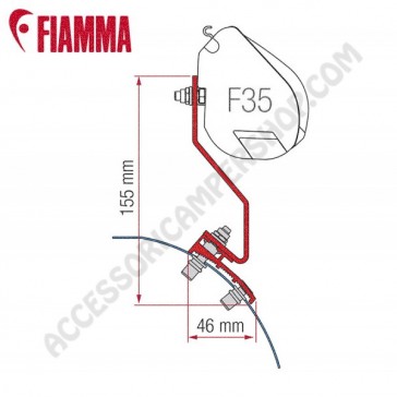 KIT VW CADDY MAXI LIFT ROOF ≥ 2016 H1 - L1 ADATTATORI STAFFE PER TENDALINO FIAMMA F35 RICAMBIO ORIGINALE FIAMMA