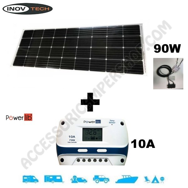 Kit 90 Solar Booster, modulo fotovoltaico e regolatore di carica ad alta  efficienza CBE per camper