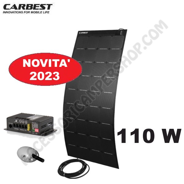 Kit pannello solare flessibile celle Sunpower 100W per barca camper  1170x360x3mm