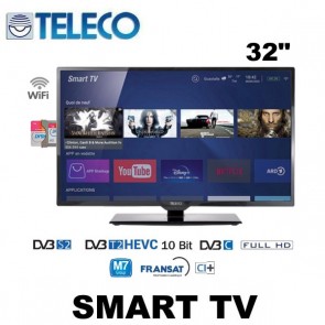 SMART TV TELECO TEK32W9 32'' ANDROID 9.0 DVB-S2-DVB-T2-HEVC PER CAMPER VAN  MOTORHOME CARAVAN BARCHE