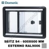 FINESTRA COMPLETA DOMETIC SEITZ S4 CON APERTURA SCORREVOLE DIM. 600X600 MM. (LXH) - ESTERNO GRIGIO RAL9006