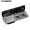 MONOBLOCCO DOMETIC HSG 2370 L 2 FUOCHI E LAVELLO SX CON DUE COPERCHI IN VETRO 900x370 MM.