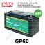 BATTERIA DI SERVIZIO NDS GP60 GREEN POWER 12V 60AH 250X160X200 MM PER CAMPER