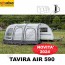 VERANDA PNEUMATICA TAVIRA AIR 590 REIMO PER CARAVAN CAMPER VAN CON ALTEZZA DI MONTAGGIO 235-250 CM